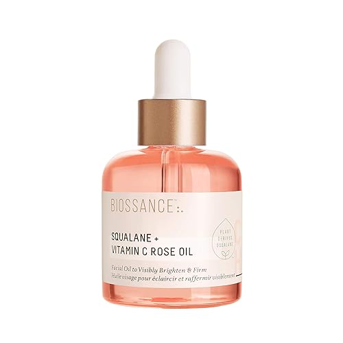 Biossance Aceite de rosa de escualano vitamina C Aceite facial para iluminar hidratar reafirmar y revelar visiblemente la piel radiante 10 onzas