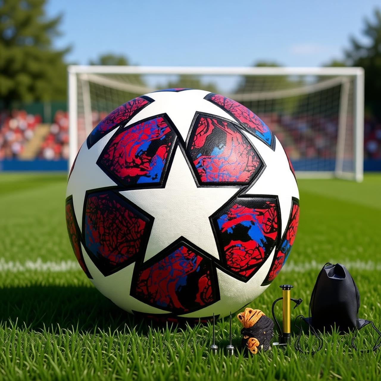 Liga Fußball, Geburtstagsgeschenk Nr. 5 Fußball, nahtlose Nähte für Haltbarkeit, wasserdichtes PU-Leder, inklusive Pumpe und Ballnadel-Netz-Aufbewahrungstasche für einfaches Tragen