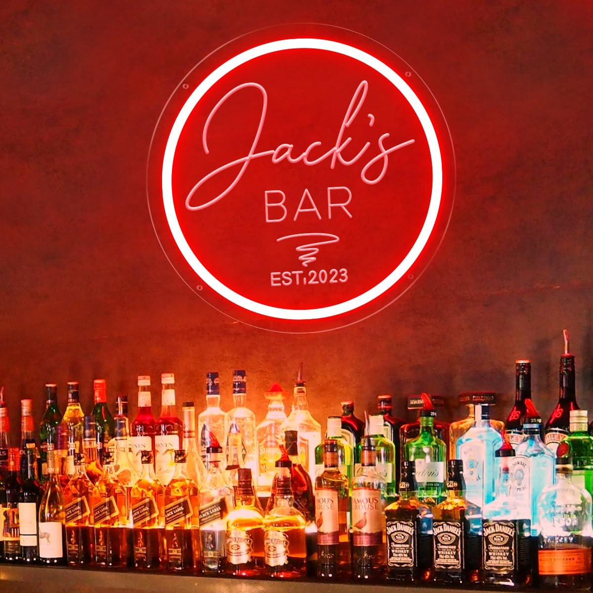 Personalized Neon Bar Signs for Home Bar, Custom Bar Signs LED Neon Lights for Man Cave, Customizable Light Up Signs Dimmable for Pub Bistro Shop Business Party, Birthday Gifts for Men Dad
