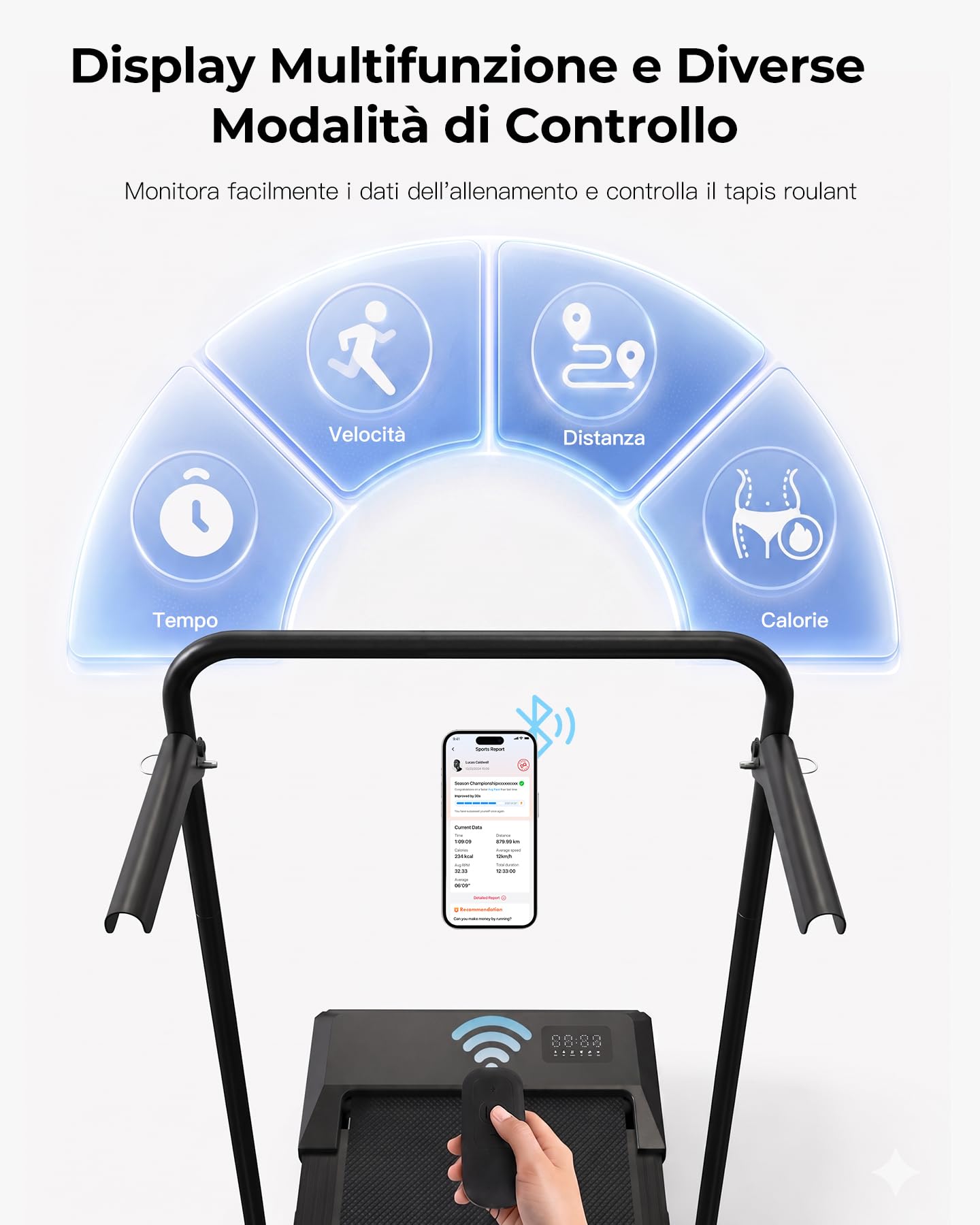 Superun Tapis Roulant Salvaspazio Pieghevole con Inclinazione 6% | Tapis Roulant Elettrico Pieghevole Mini Walking Pad Massima di 136 kg,Schermo LED, Telecomando, Controllo tramite APP