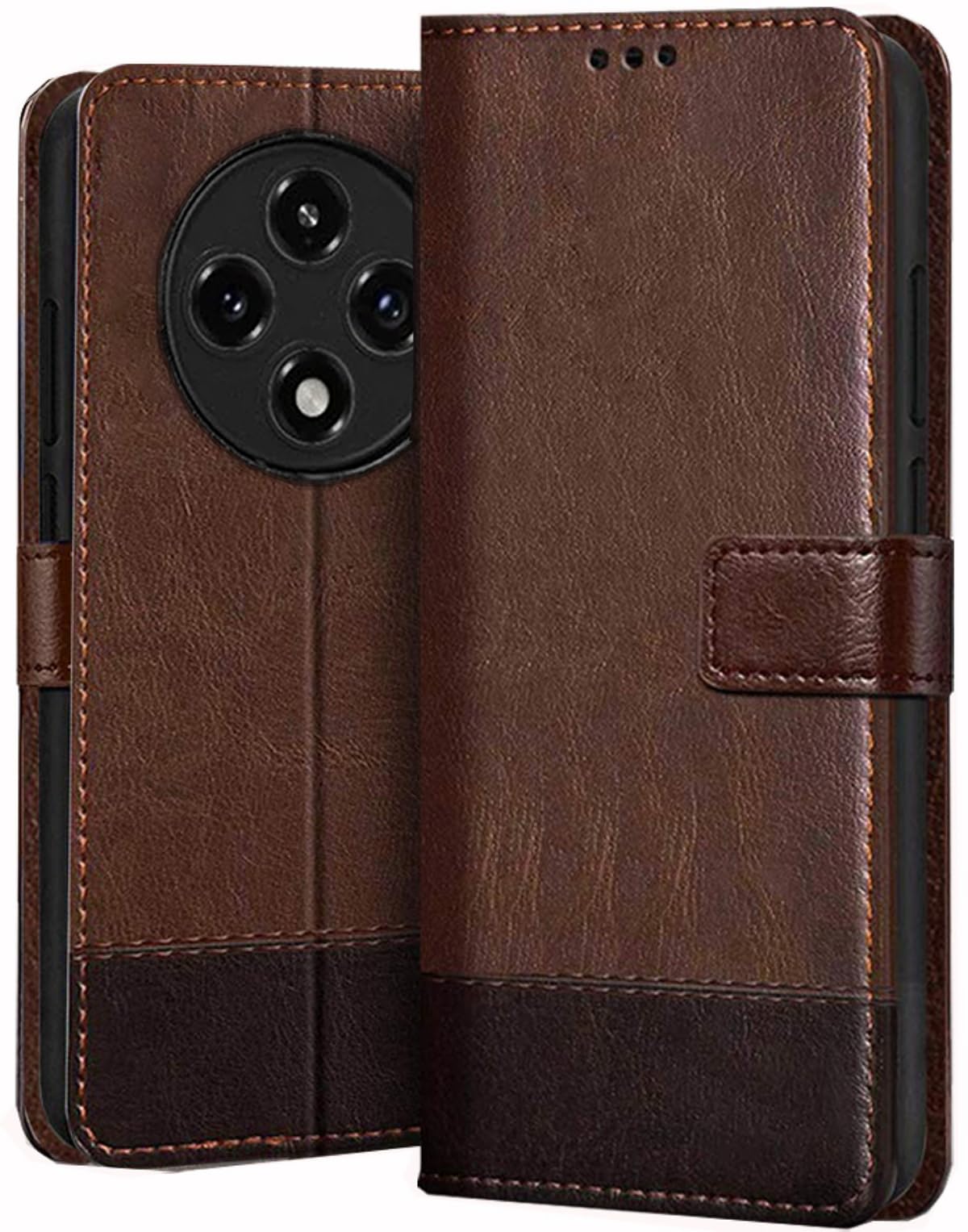 SHINESTAR Ultimate Dual Shade Leather Finish Flip Back Cover for Oppo F27 Pro Plus 5G | Inside TPU & Inbuilt Stand | Wallet Style Back Cover for Oppo F27 Pro Plus 5G Flip Cover | - Brown & Coffee (B0D7PTCH5N) Amazon Price History, Amazon Price Tracker
