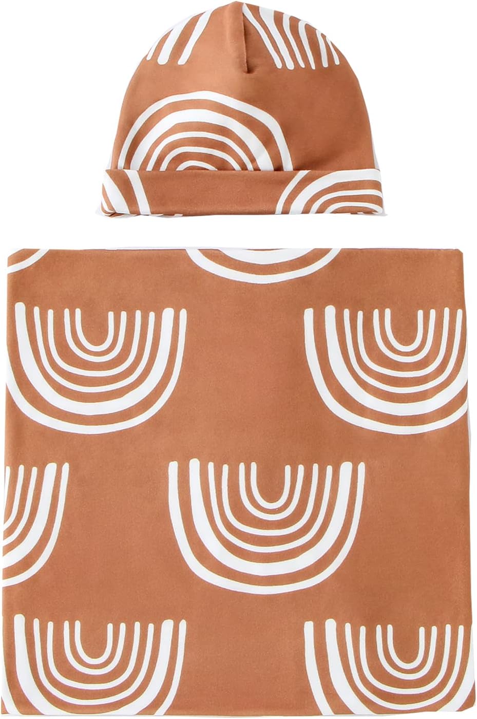 Galabloomer Newborn Swaddle Blanket with Beanie Set Baby Boy Receiving Blanket