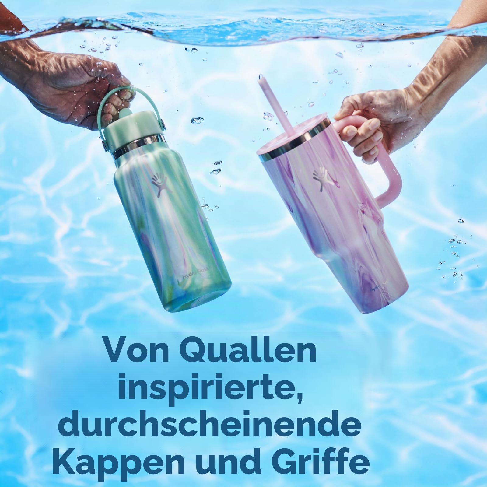 Hydro Flask 907.2 g Wide Flex Straw Cap Bottle – Isolierter Edelstahl – Breiter Strohhalm-Deckel, auslaufsicher, in Jelly Pink