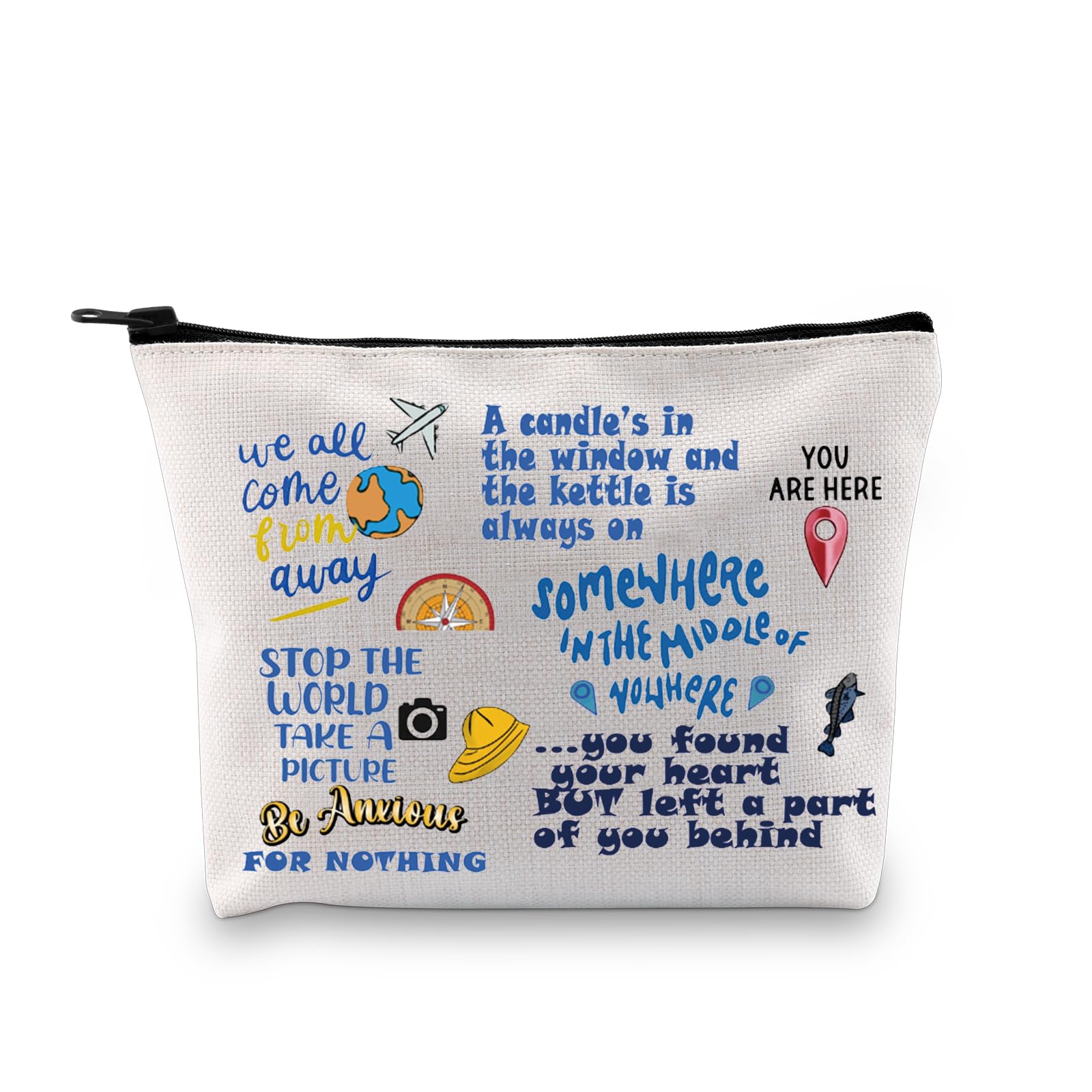 PXTIDY Travel Musical Makeup Bag Come F Away Musical Themed Gift Musical Theatre Gift