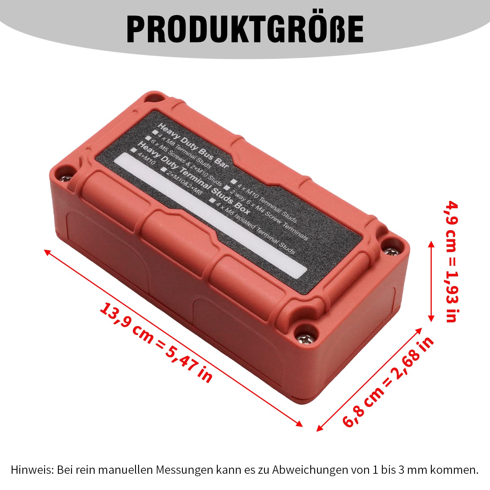 Hoypeyfiy 2 Stück Busbar 12V-48V 300A Busverteiler mit 4 x M8 Pfostenklemmblöcken, Hochleistungs-DC-Batterie-Bus 300 Ampere für Autos, LKWs, Wohnmobile, Solarboote