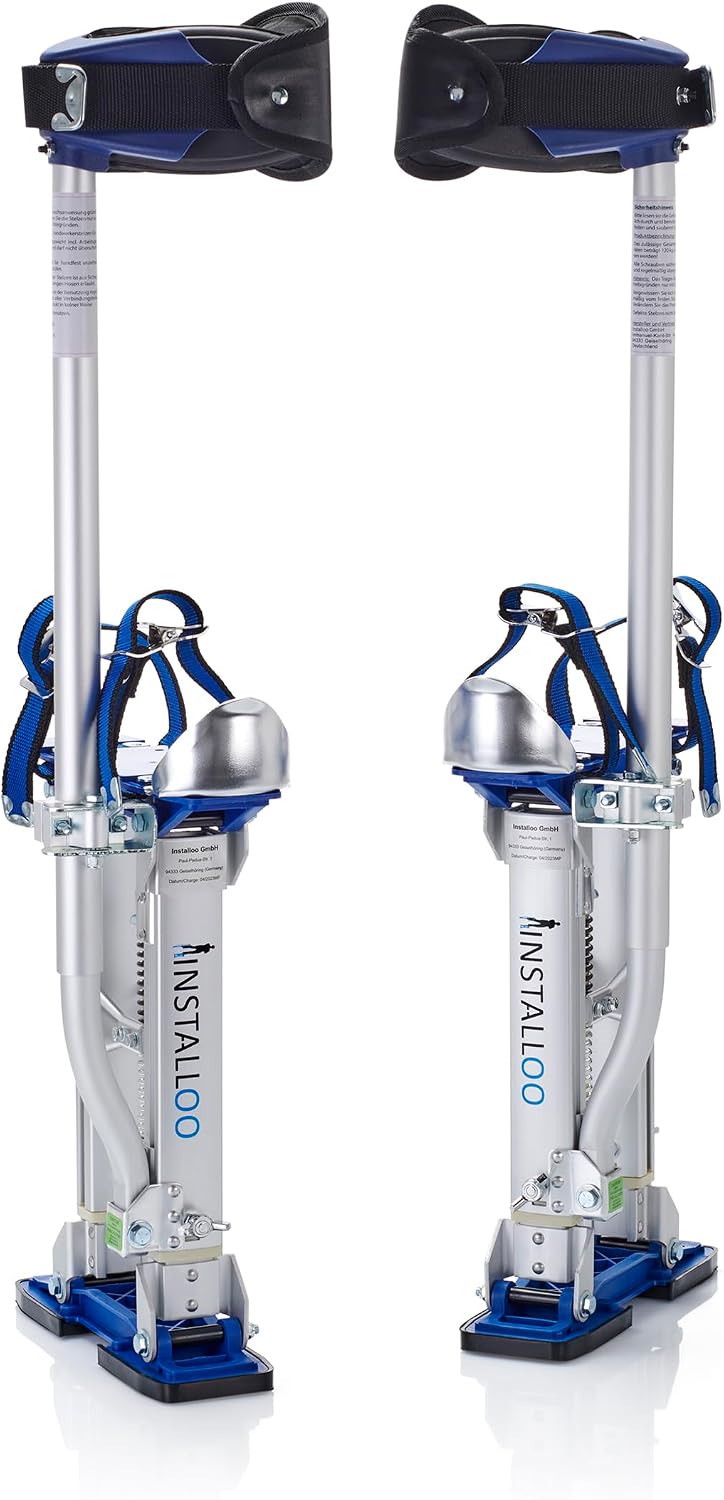 Installoo® Stilts, Work Stilts, Painter's Stilts for Drywaller, Ceiling Installer, Painter (15"-23", Profi-Line)