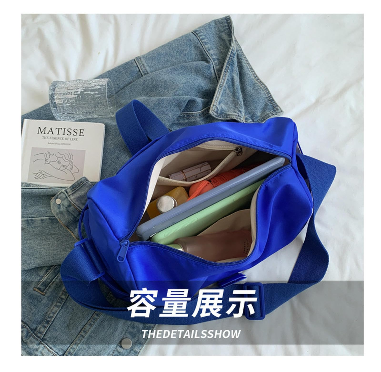 Damentaschen Lässige Nylon-Tragetasche Mit Großem Fassungsvermögen, Sportlichem Design Und Breitem Schultergurt-schwarz