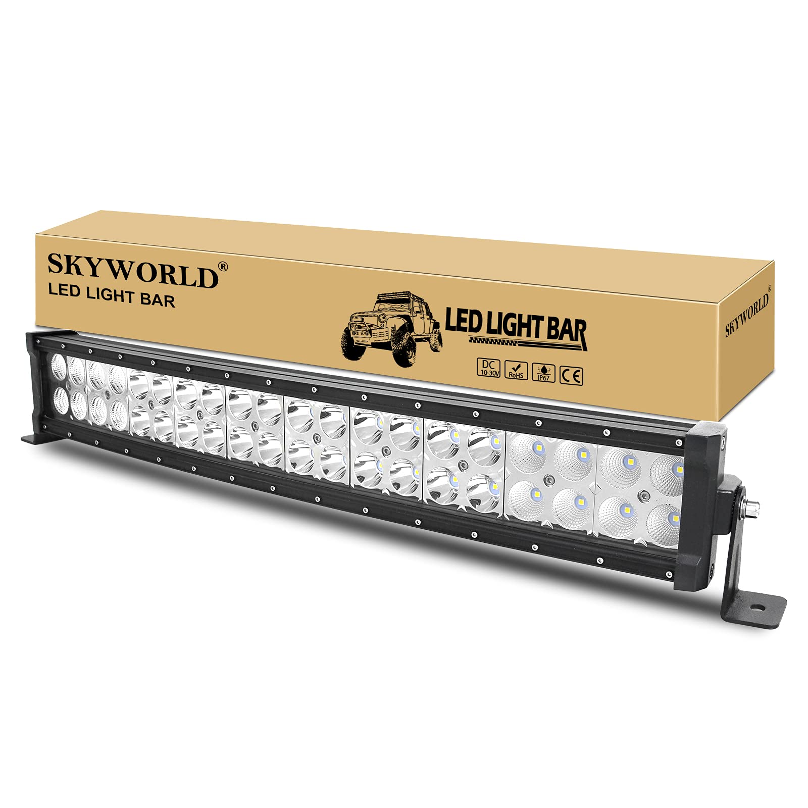 Amazon.co.jp: SKYWORLD 22インチ 120W LED作業灯 2列 LEDワークライト