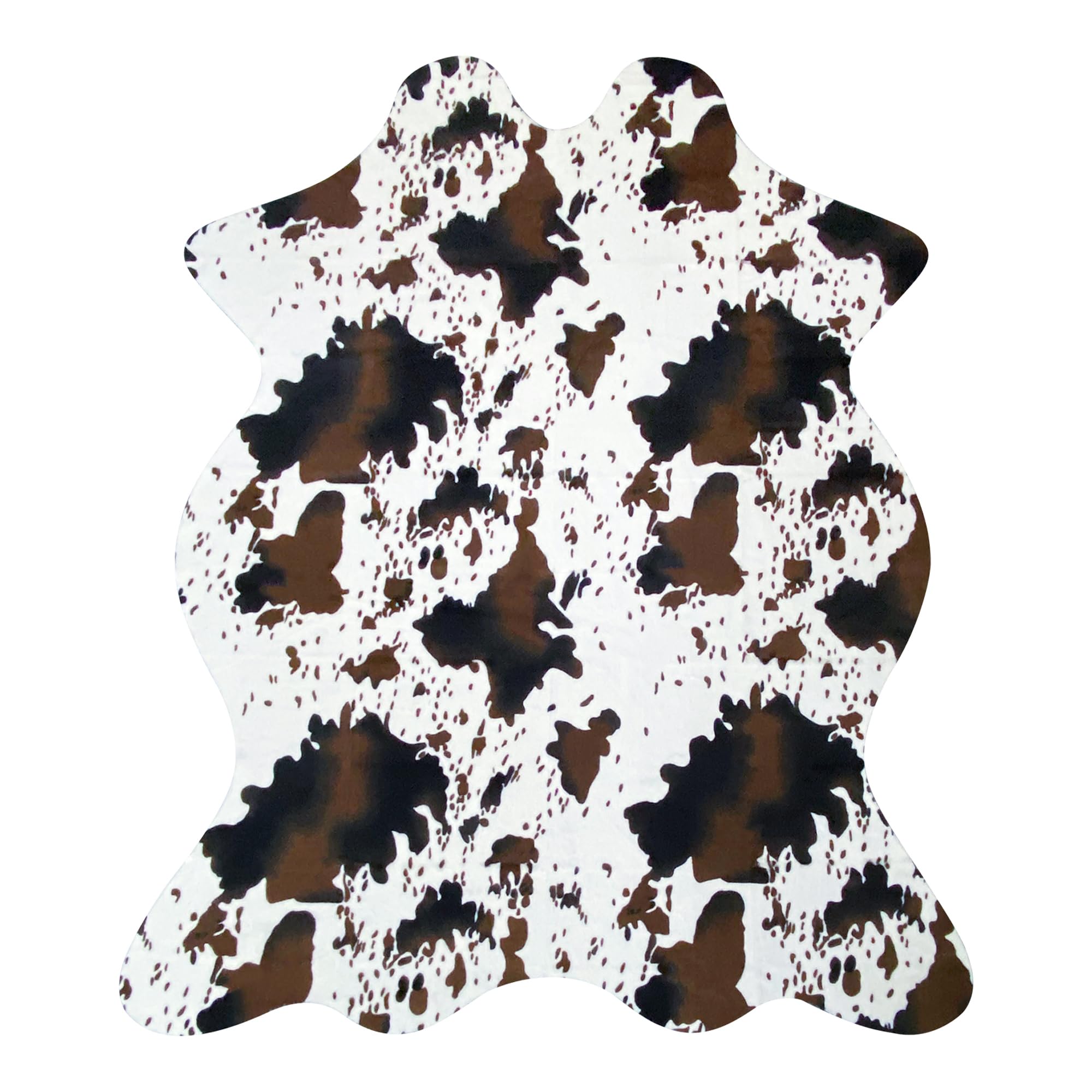 Aoczes Faux Cowhide Rug Cow Print Rugs for Bedroom Cute Animal Print Carpet Western Decor Cow Rug for Living Room or Table 3.6x2.46 Feet(110x75cm)