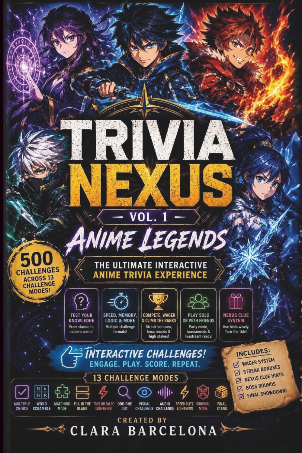 TRIVIA NEXUS — VOL. 1 — ANIME LEGENDS: The Ultimate Interactive Anime Trivia Experience with 500 Challenges Across 13 Challenge Modes