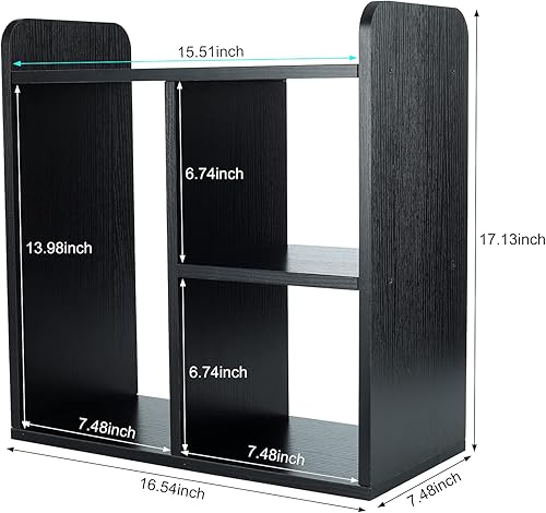 Miniatura 3 de PAG Estante de escritorio independiente de madera pequeña, organizador de suministros de escritorio y accesorios, estante de exhibición de
