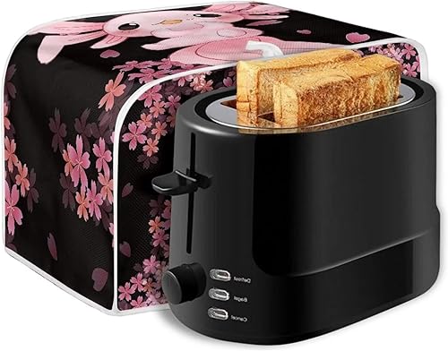Miniatura 6 de Axolotl - Fundas para tostadoras de flores de cerezo con gancho superior, 2 rebanadas de cocina, pequeños electrodomésticos, antihuellas, lavables a