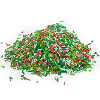 Mistletoe Magic Sprinkle Mix - 8 oz Resealable Stand Up Candy Bag - Christmas Themed Sprinkle Topping - Bulk Holiday Sprinkles for Baking and Desserts