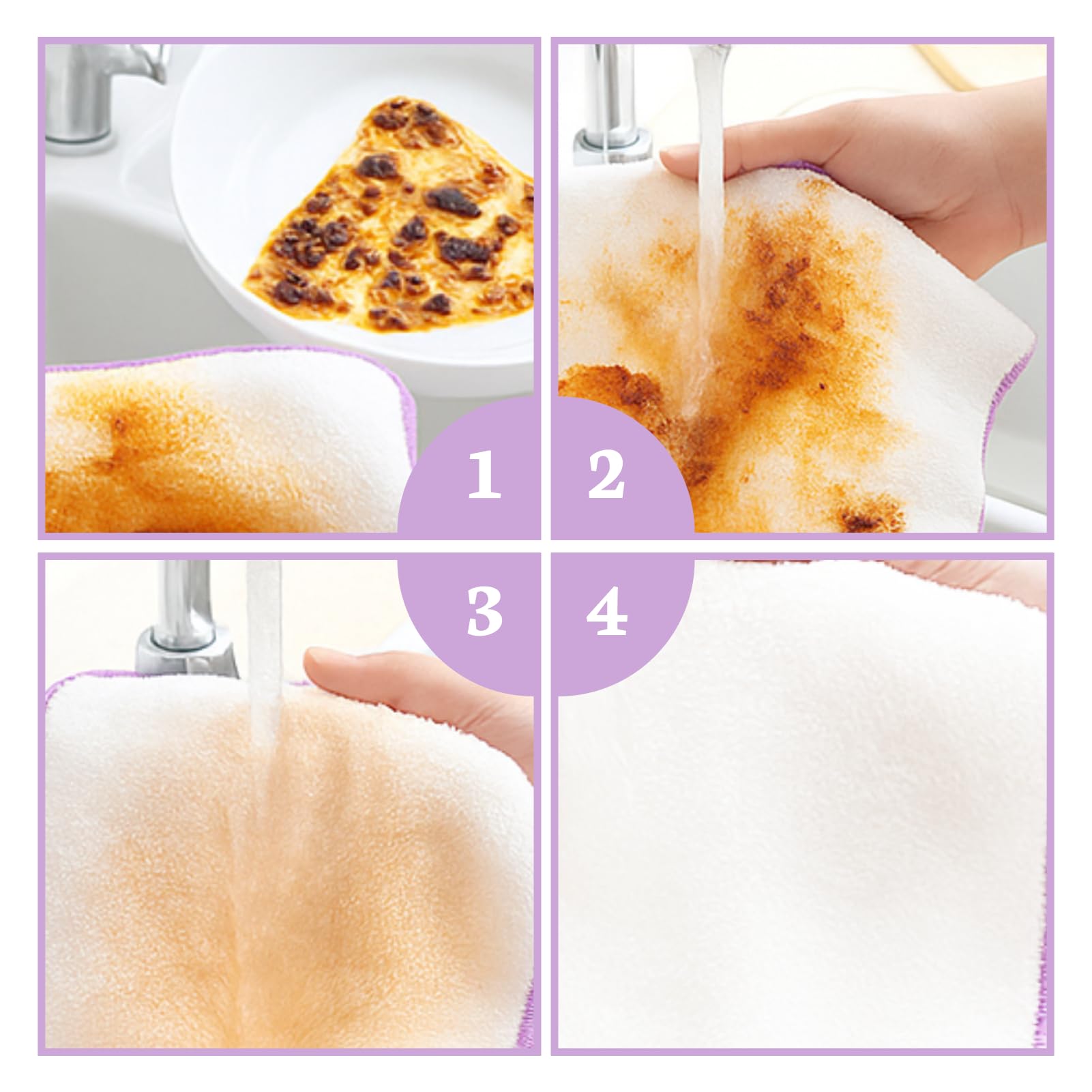 Lot De 6 Chiffons Bambou Microfibre 18x23 Cm - Ultra Absorbants, Doux, Pour Cuisine, Vitres, Poussière - 2