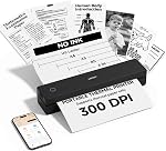 HPRT Inkless Portable Printer Wireless for Travel,Thermal Printer Supports 8.5" x 11" US Letter&A4&A5,Compatible with iOS,Android, Laptop, MT620,203 DPI,Black