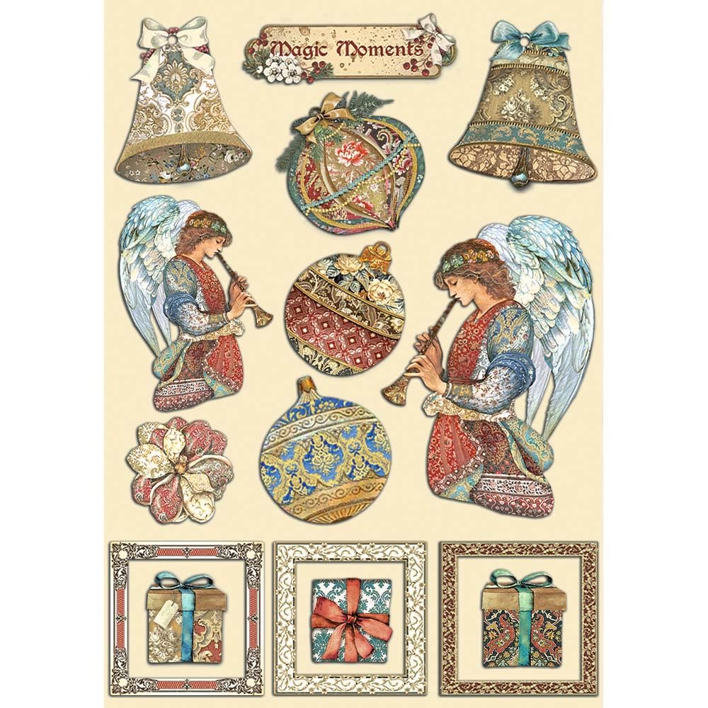 Stamperia bois coloré Christmas Greetings scrapbooking A5