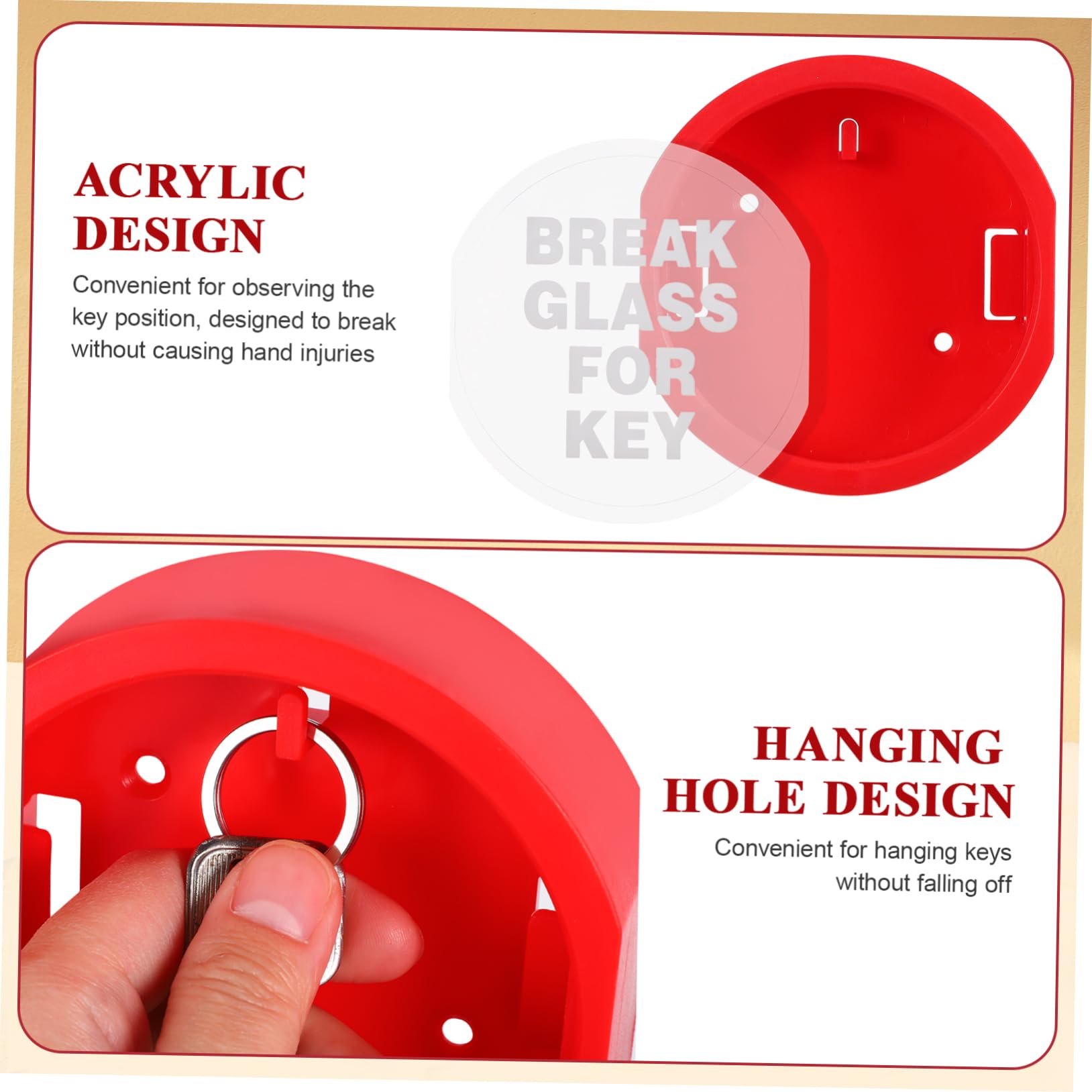 Angoily Lockable Fire Key Box Wall Mounted Emergency Lock Box for House Keys and Hazardous Item Storage Secure Safety for Home and Office 4.3X4.1X1.2 Inch - Image 4