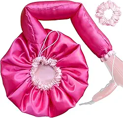 Touca Difusora Cetim Dupla Face Secadora Anti-frizz Seda (Pink/Rosa)