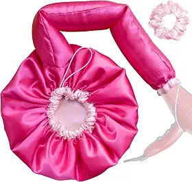 Touca Difusora Cetim Dupla Face Secadora Anti-frizz Seda (Pink/Rosa)