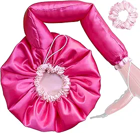 Touca Difusora Cetim Dupla Face Secadora Anti-frizz Seda (Pink/Rosa)
