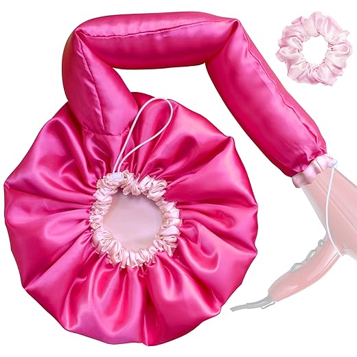 Touca Difusora Cetim Dupla Face Secadora Anti-frizz Seda (Pink/Rosa)