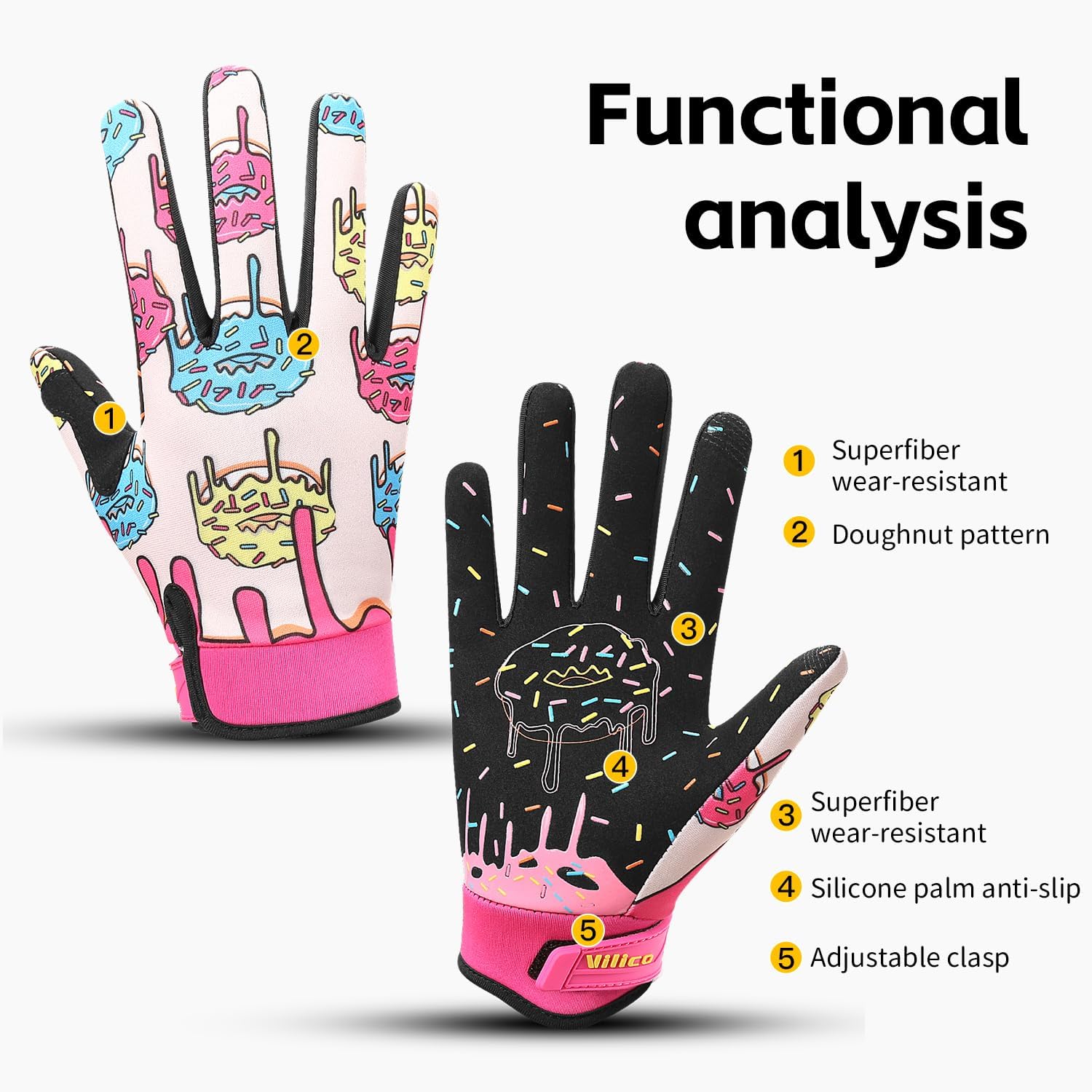 Full-Finger Cycling Gloves for Men and Women – Adjustable Cycling Gloves for Outdoor Activities, Mountain Biking, with Cushioning & Protection, Comfortable and Breathable