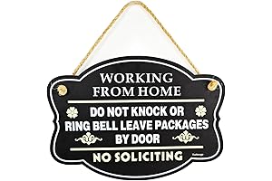 Work From Home Sign, Discreet Privacy Sign, Leave Packages at Door