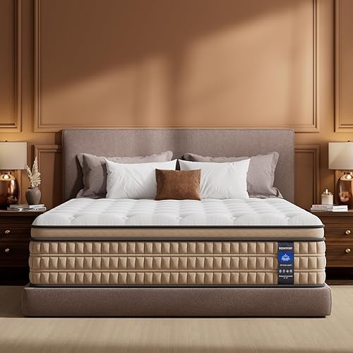 BedStory Firm King Mattress 12 inch - Pain-Relieving Hotel-Collection Hybrid Mattress for Extra Lumbar & Hip Support, 365-Night Trial, No Odor, Fiberglass-Free, CertiPUR-US Certified