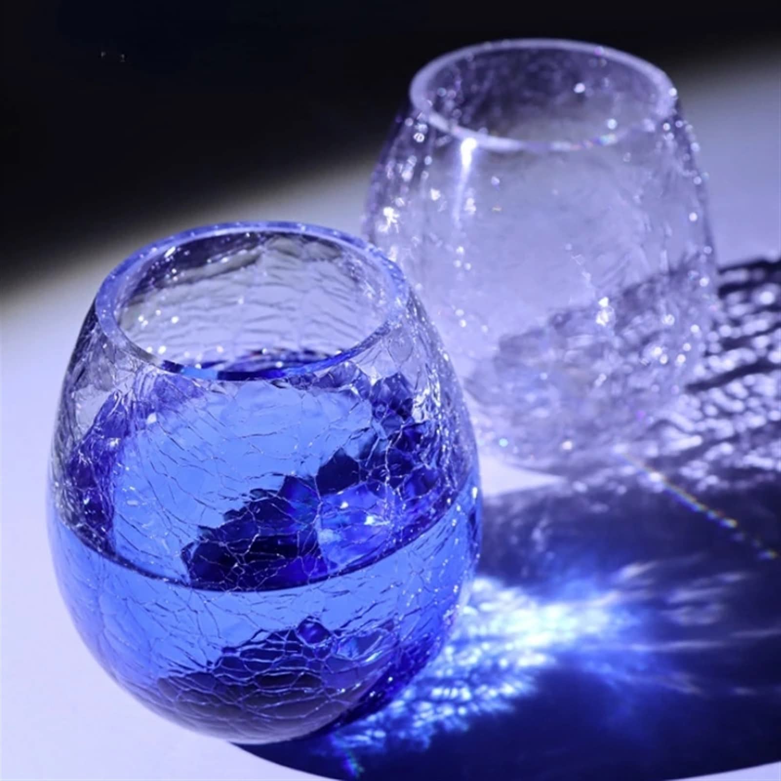 Glas-Kaffeetassen, kreative Trinkgläser, Eisriss, Farbverlauf, Whiskygläser für Champagner, Trinkgeschirr, Tassen und Tassen, Glas-Kaffeetassen (Farbe: transparent)