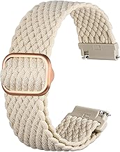 Anbeer Braided Nylon Watch Band with Solo Loop Closure, Elastic Replacement Strap with Adjustable Buckle and Quick Release