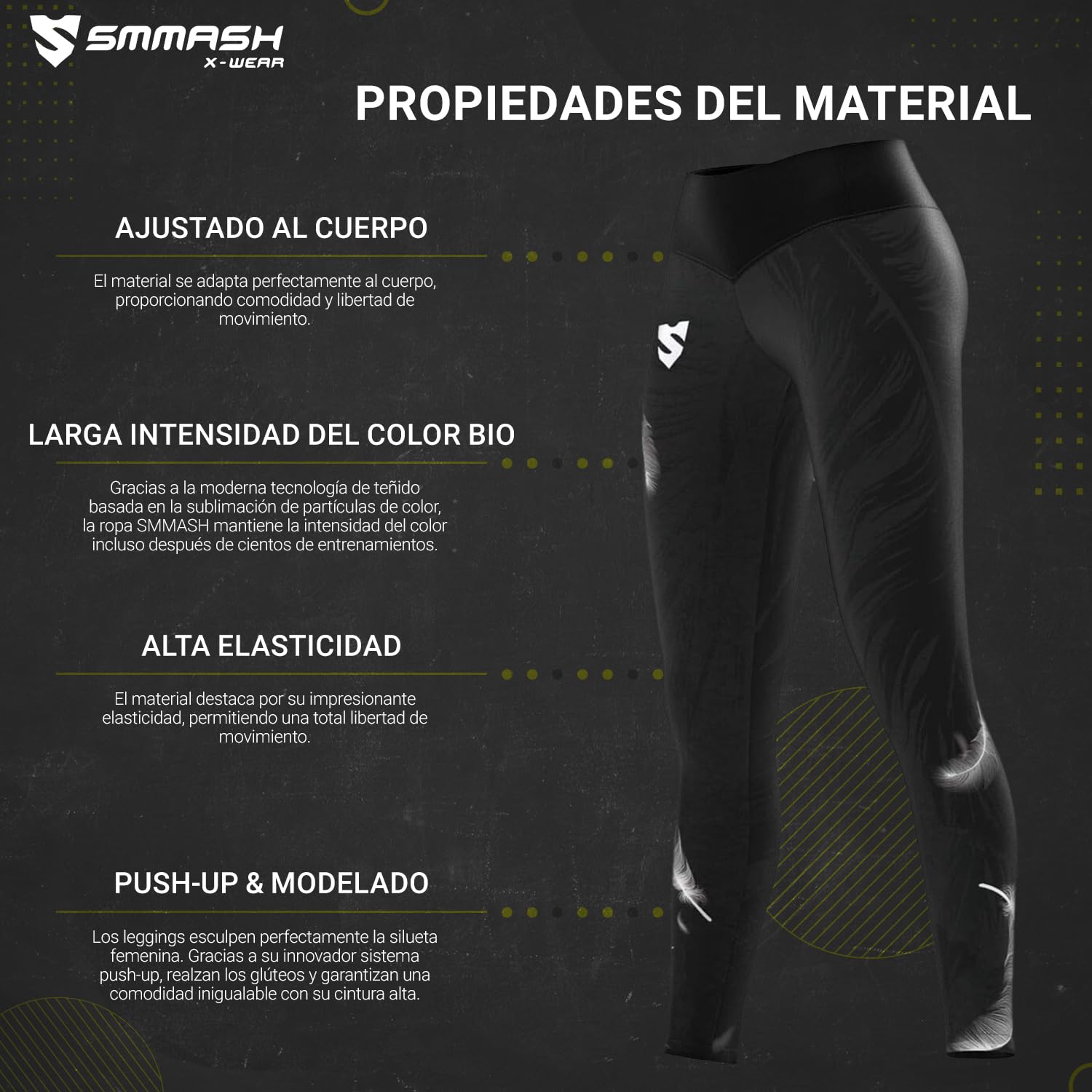 SMMASH Ospro Deportivos Leggins Largos Mujer con Cintura Alta y Push UP, Yoga, Fitness, Crossfit, Correr, Material Transpirable y Antibacteriano
