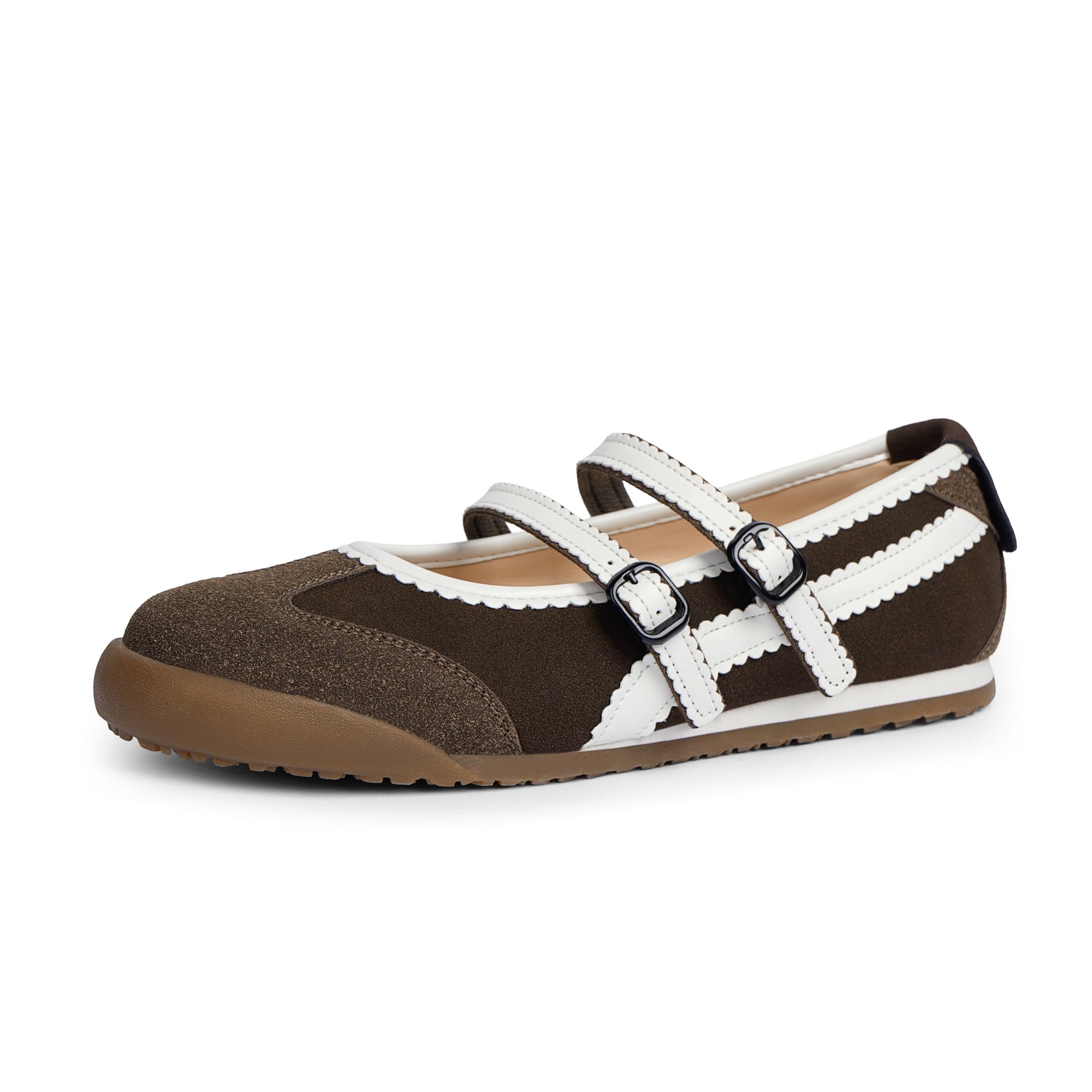 Tigeridea Mary Jane Sneakers Two Strap Rounded Toe Ballet Flats for Women Global Recycled Standard Global Recycled Standard Global Recycled Standard