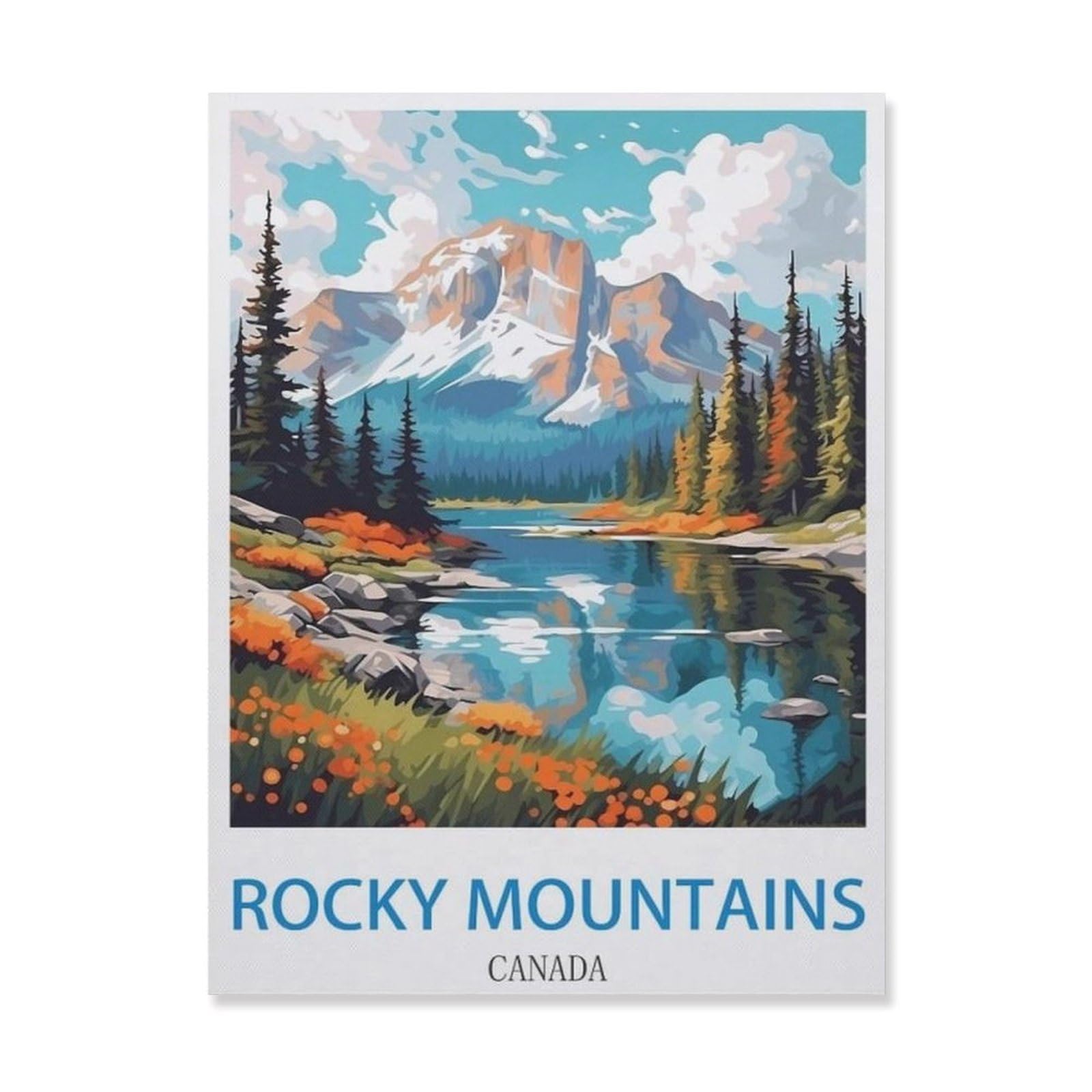 Rocky Mountains Canada，Funny Poster Wall Art Decor Metal Sign Poster(15x30cm）6x12 inch-EF11