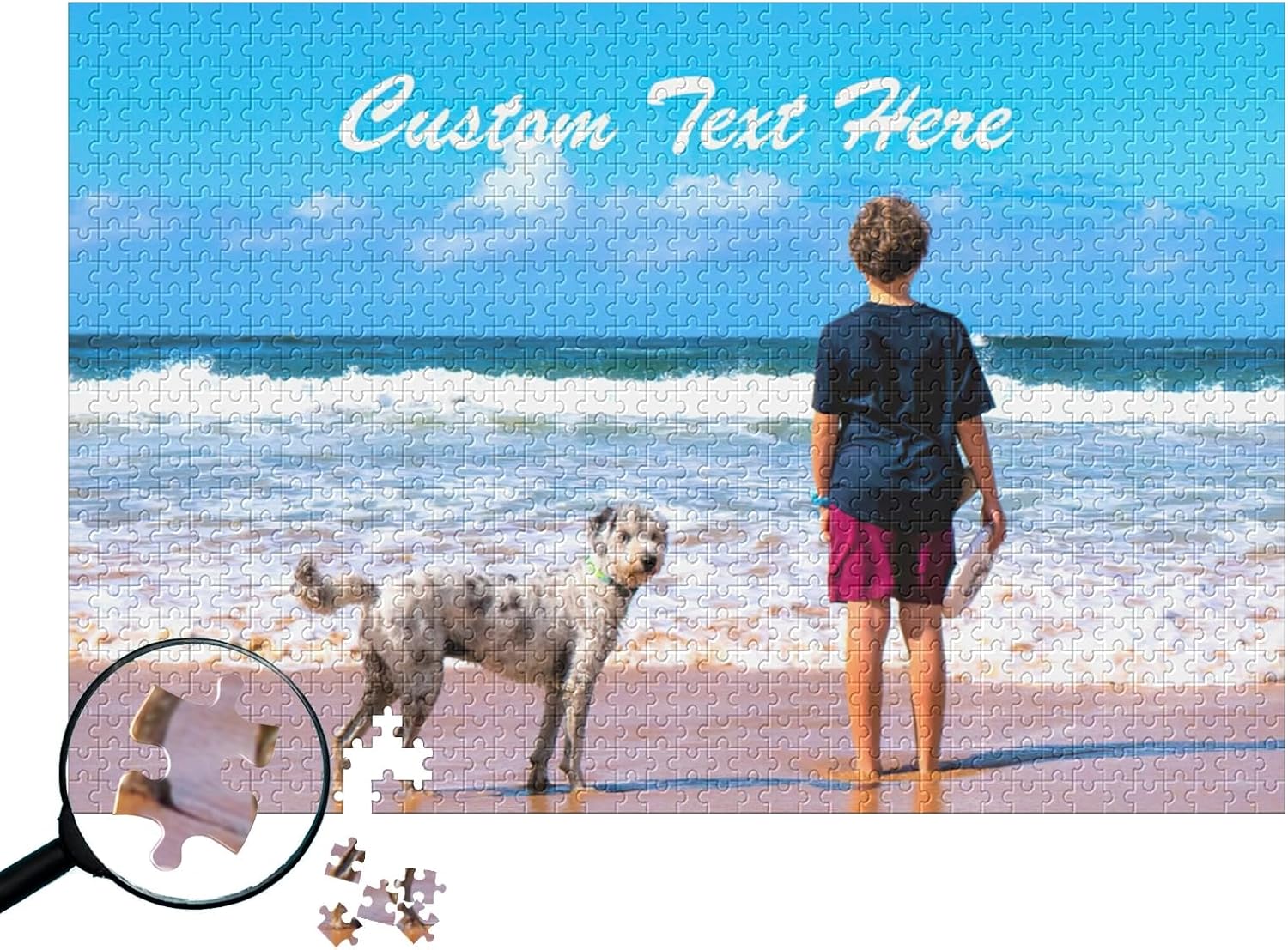 Custom Puzzles from Photos, Photo Puzzles Personalized 500 Piece Puzzles for Adults Custom Wooden Jigsaw Puzzles Gifts for Mother's Day Wedding Birthday Anniversary - 1Photo