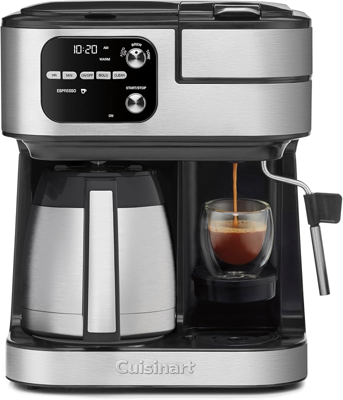 Cafetera, Coffee Center Barista Bar Máquina de café 4 en 1, Café monodosis, Compatible con cápsulas Espresso y Nespresso, Jarra Térmica de 10 Tazas, Negra, SS-4N1TNAS