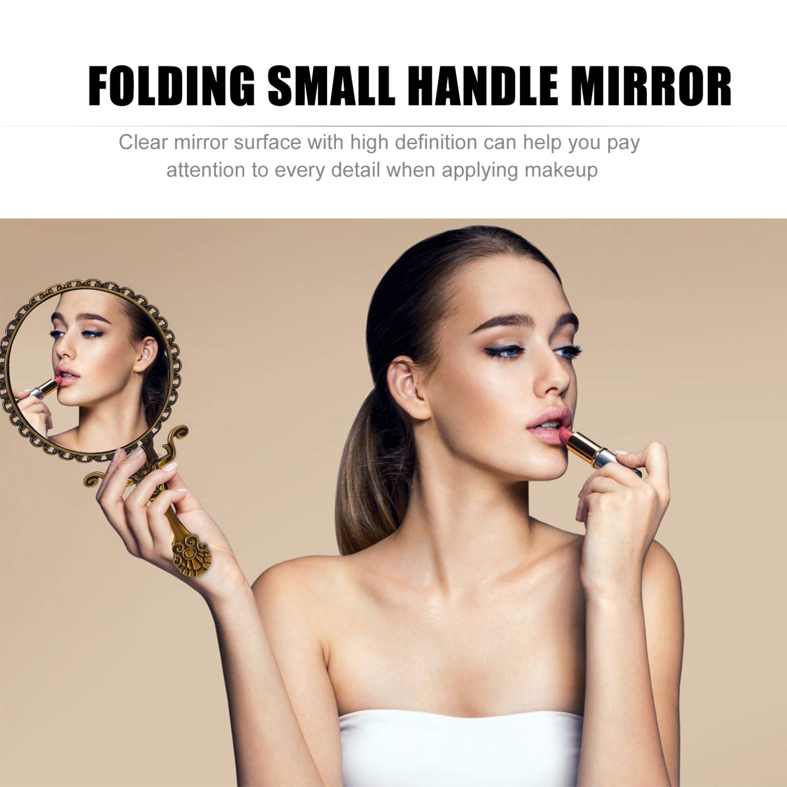 FOMIYES 6 Stücke Make-up Spiegel – Faltbare Reisespiegel, Retro Stil, Kompakt & Tragbar