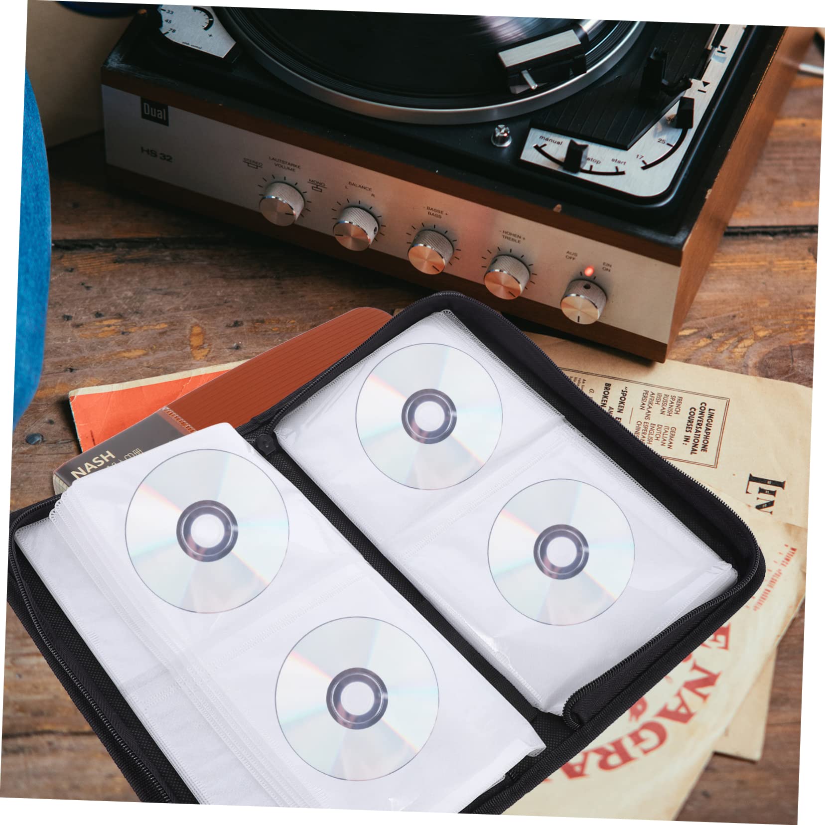 Homoyoyo CD Bag DVD Holder for Car DVD Storage Box Zip Lock Organizer Vcd Organizers Storage Case Disc Storage Bag Car CD Case CD Zipper Case Large Capacity CD Bag Square Oxford Cloth Shell