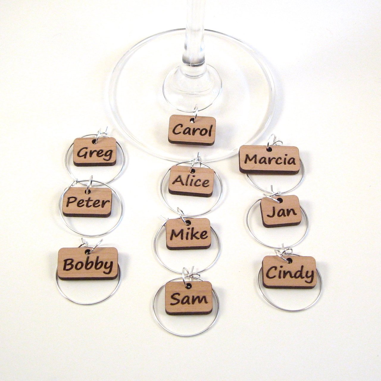 Wine Glass Charms - Brady Bunch