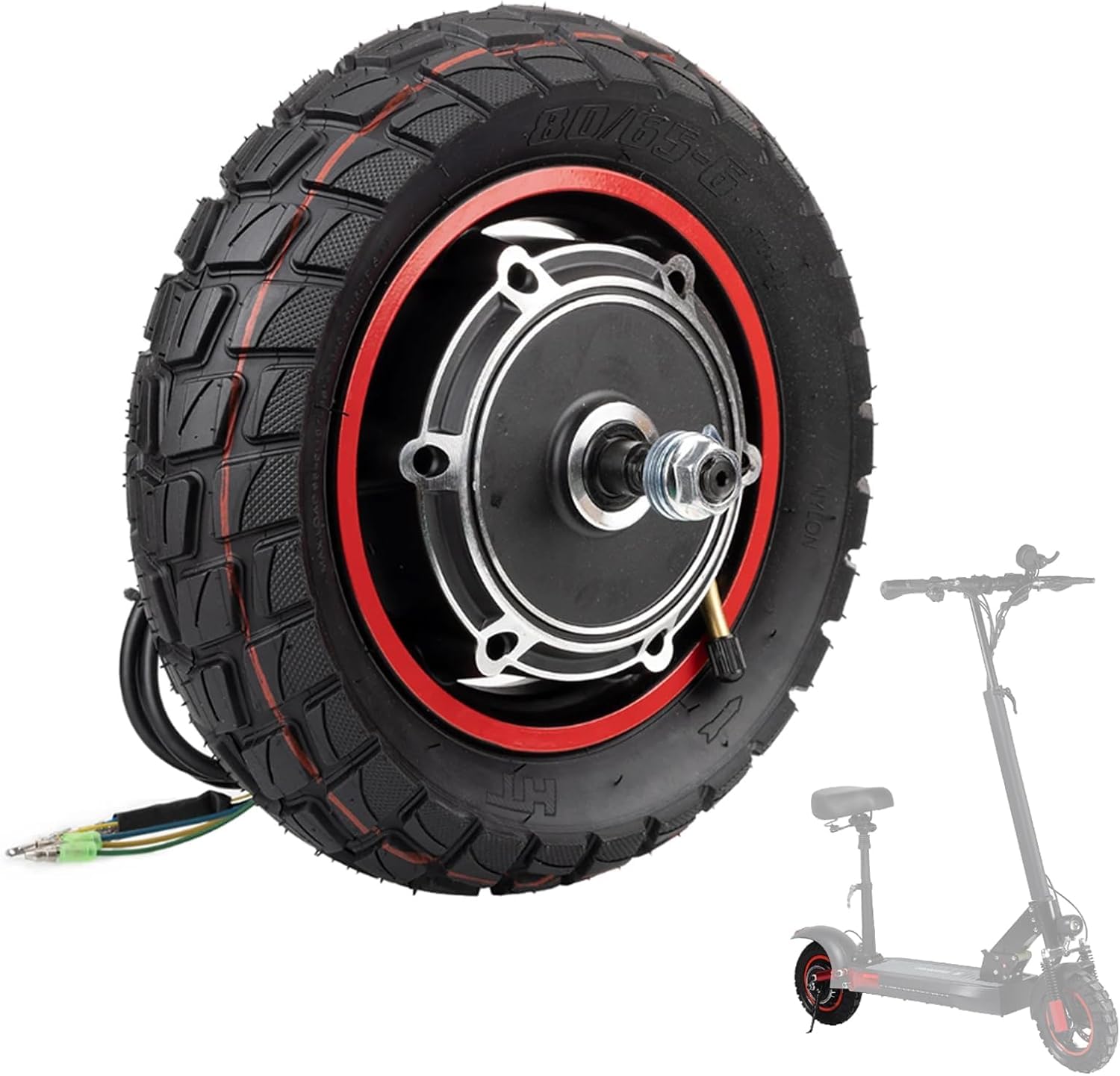 Motore per scooter elettrico, 10 pollici, 48 V, 500 W, per scooter elettrico Kugoo M4/M4Pro, pneumatici gonfiabili, motore a mozzo e scooter con pneumatici in gomma piena