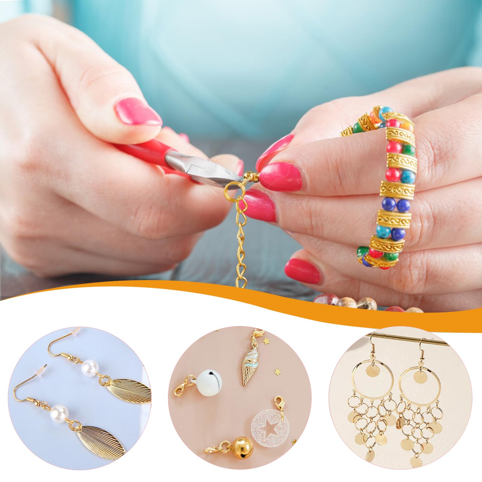 TOAOB 150pcs Double Ring Metal Open Split Jump Ring Connector Chain Links 10 mm Gold for Keys Necklaces, Bracelets, Earrings - Image 4