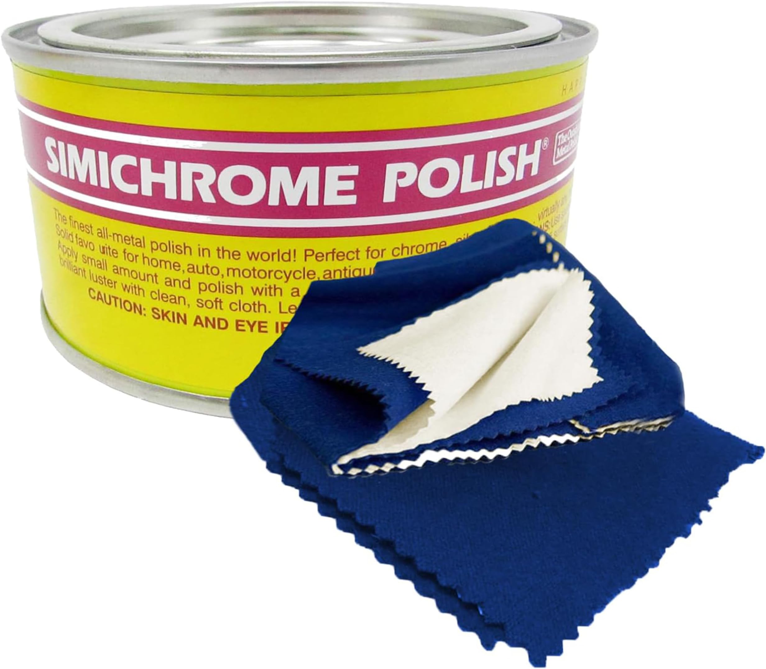 Simichrome Metal Polish Compound 250g with Cloth โ Restore Shine on Chrome, Aluminum, Stainless Steel & More