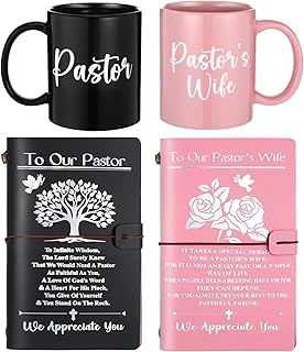 TaoBary 4pcs Pastor and Pastor Wife Appreciation Gifts Christian Gifts for Men Including Leather