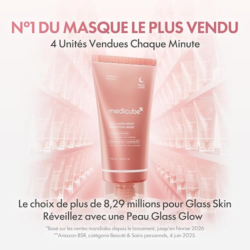 medicube Wrapping Mask Collagen Overnight Peel Off Facial Mask | Elasticity & Hydration Care For Firmer-Looking, Radiant Skin | Hydrolyzed Collagen For Glowing Skin | Korean Skin Care, 2.53 fl.oz - 2