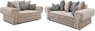 Verona - Corner Sofa - 3 Seater - 2 Seater - Mink Fabric - Scatterback Cushions (3+2 Seater)