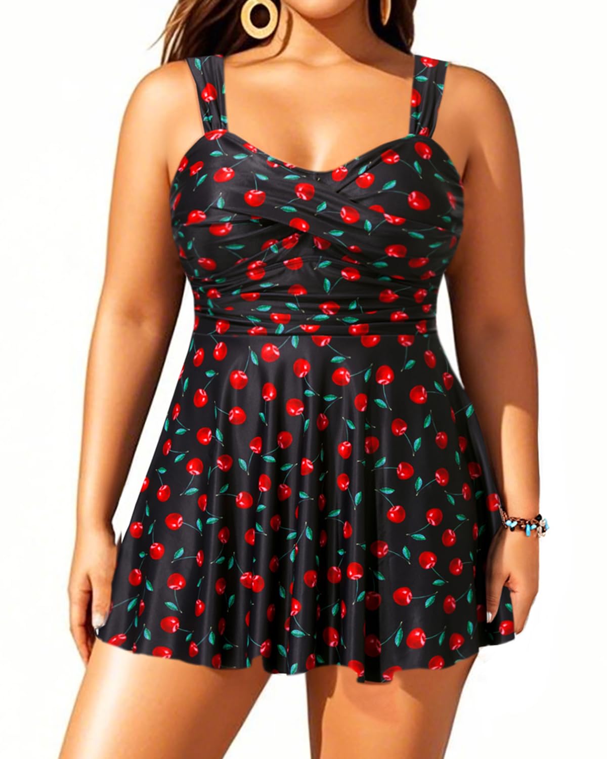 Aqua Eve Plus Size Two Piece Swimsuits - Flowy Tankini Top With Boyshorts For Women, Green, Size 20W - View #13