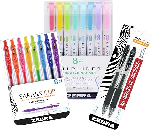 Zen Pen Army Planner Glow Up - Juego exclusivo de 18 piezas, ideal para diario de viñetas, incluye 8 bolígrafos de gel retráctiles coloridos, 2 disponible en Yaxa Colombia