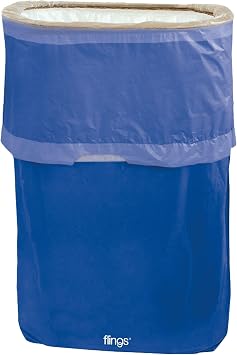Amscan Blue Flings Plastic Bin - 22" x 15" Pack of 1 - Stylish & Convenient Portable Trash Solution for Events & Parties