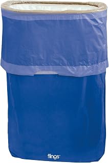 Amscan Blue Flings Plastic Bin - 22" x 15" (Pack of 1) - Stylish & Convenient Portable Trash Solution for Events & Parties