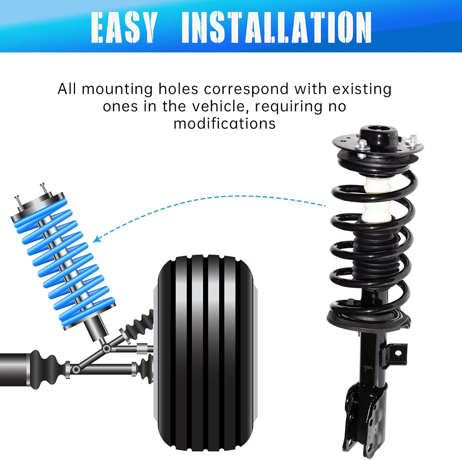 TRIBLE SIX Front Struts Assembly w/Coil Spring Replacement for 2010 2011 2012 2013 2014 2015 2016 Chevy Equinox GMC Terrain Shock Absorbers 272526 272527, Set of 2