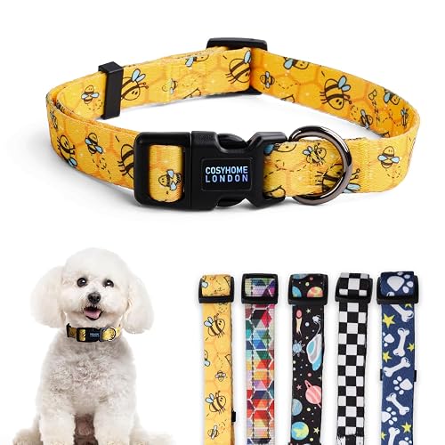 COSYHOMELONDON Collar Perro, Ajustable y Resistente con Patrones de Moda